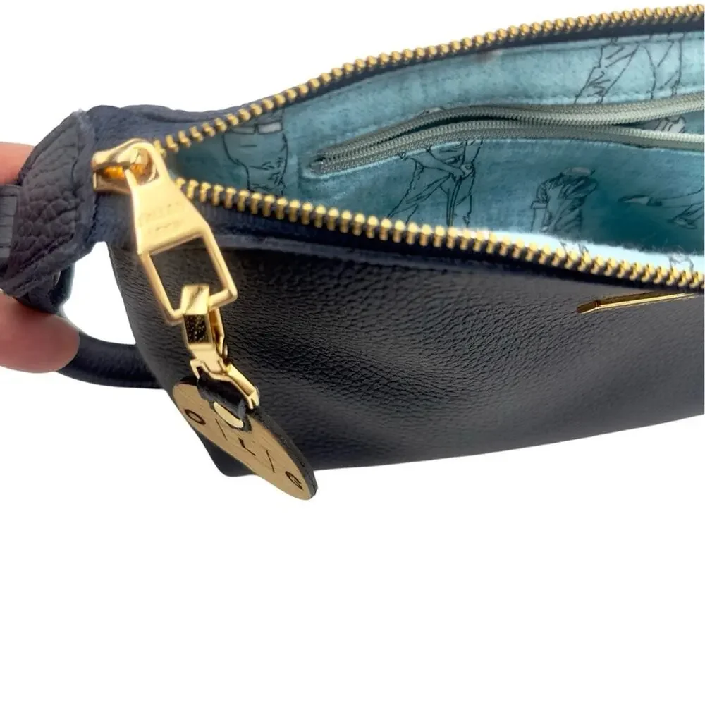 J'ALLEN LEIGH handcrafted 100% leather blue pouch UNISEX